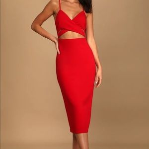 Lulus Red Cutout Bodycon Dress